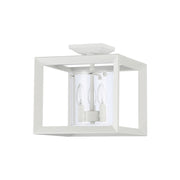 Golden Smyth 3-Lt 12" Semi-Flush, Natural White/Clear Glass - 2073-SF12NWT-CLR