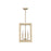 Golden Lighting Kimber 3-Light Pendant, Modern Brass/No Shade