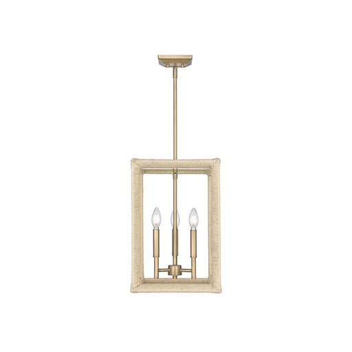 Golden Lighting Kimber 3-Light Pendant, Modern Brass/No Shade