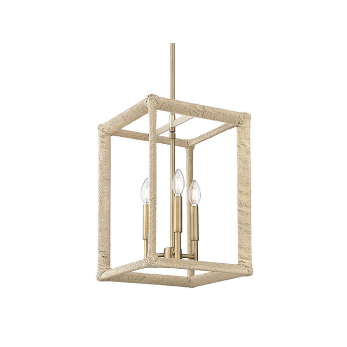 Golden Lighting Kimber 3-Light Pendant, Modern Brass/No Shade