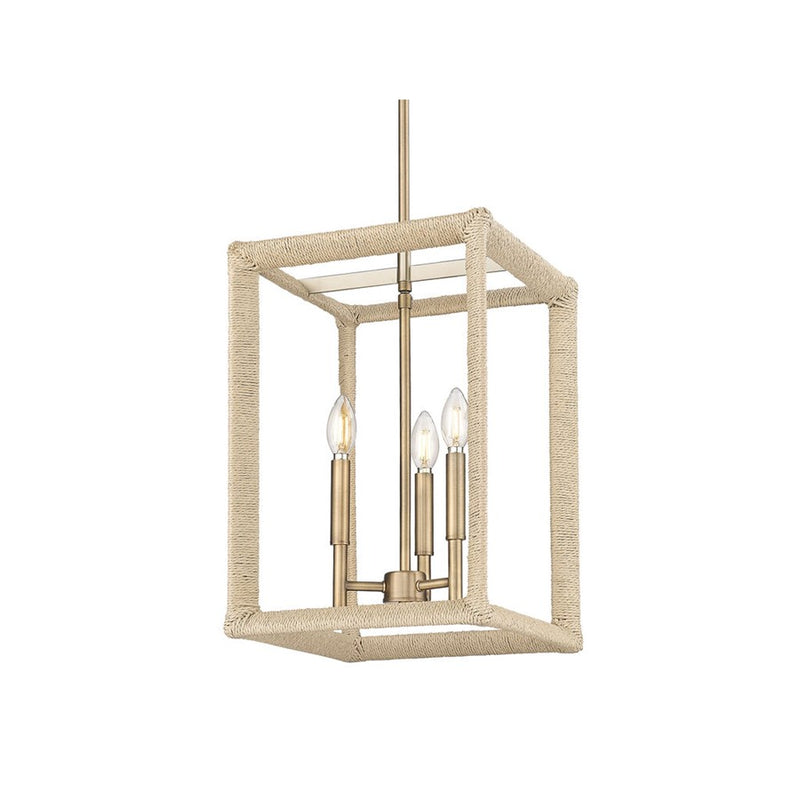 Golden Lighting Kimber 3-Light Pendant, Modern Brass/No Shade