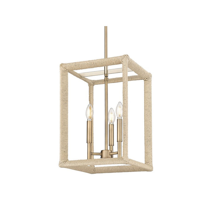 Golden Lighting Kimber 3-Light Pendant, Modern Brass/No Shade