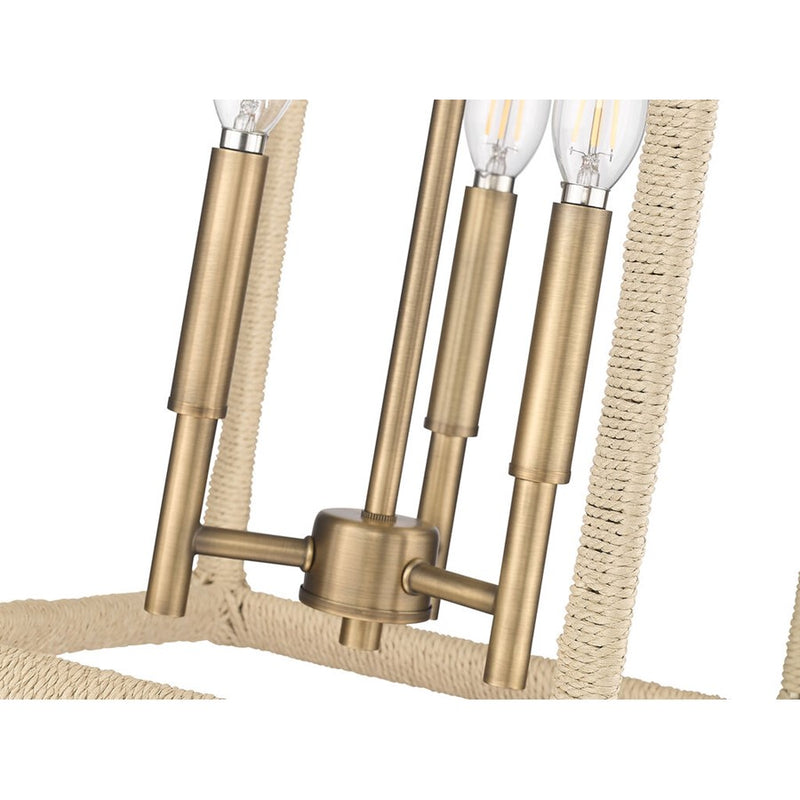 Golden Lighting Kimber 3-Light Pendant, Modern Brass/No Shade