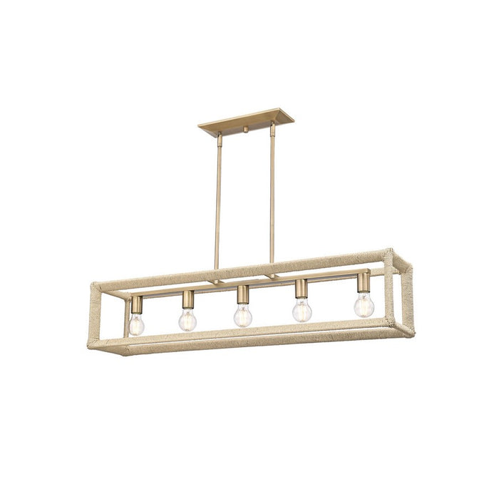 Golden Kimber 5-Light Linear Pendant, Modern Brass/No Shade - 2075-LPMBS-LNR