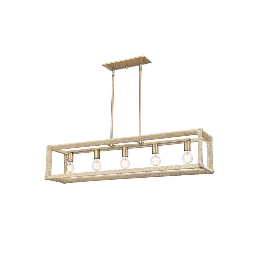 Golden Kimber 5-Light Linear Pendant, Modern Brass/No Shade - 2075-LPMBS-LNR