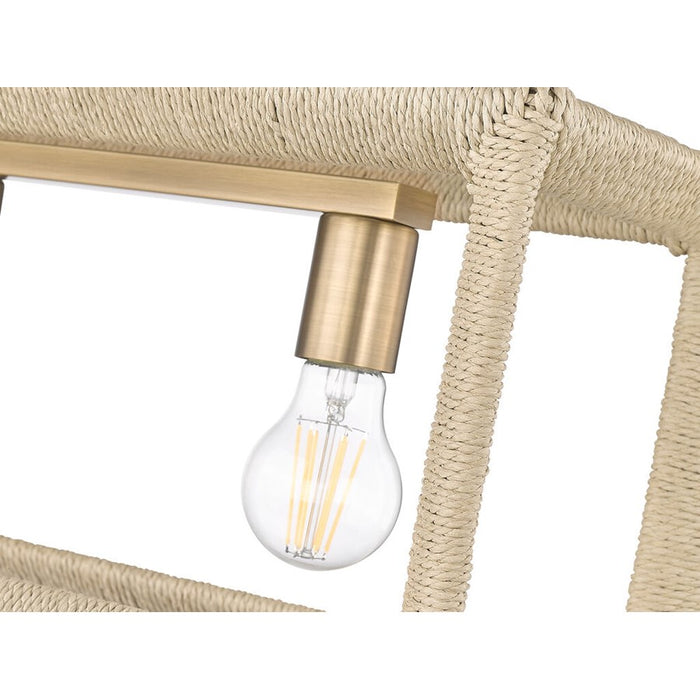 Golden Kimber 5-Light Linear Pendant, Modern Brass/No Shade