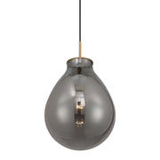 Golden Lighting Drop 12in 1-Light Pendant | Modern Brushed Champagne Brass and Smoke Plated Glass | Kitchen Island & Dining | Model 2088-12P BCB-SMP