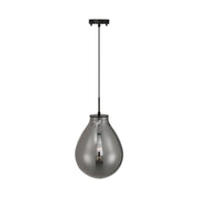 Golden Lighting Drop 12in 1-Light Pendant | Modern Matte Black and Smoke Plated Glass | Kitchen Island & Dining Room | Model 2088-12P BLK-SMP