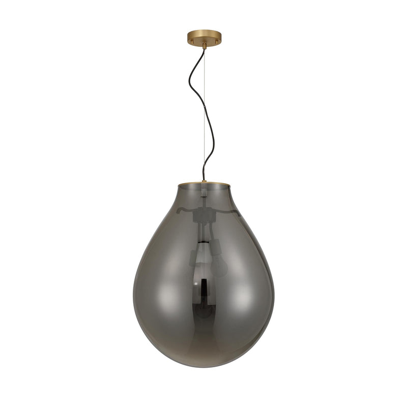 Golden Lighting Drop 19in 3-Light Pendant | Modern Brushed Champagne Brass and Smoke Plated Glass | Kitchen Island & Dining | Model 2088-20P BCB-SMP