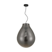 Golden Lighting Drop 19in 3-Light Pendant | Modern Matte Black and Smoke Plated Glass | Kitchen Island & Dining Room | Model 2088-20P BLK-SMP
