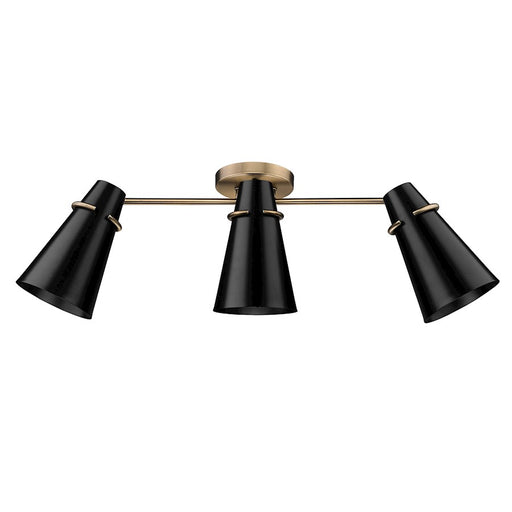 Golden Lighting Reeva Semi Flush Mount, Brass