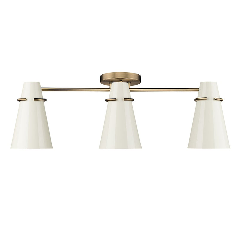 Golden Lighting Reeva Semi Flush Mount, Brass