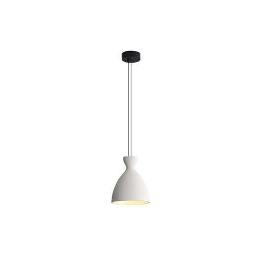 Golden Aethera 10" LED Pendant, White Sandstone Cement