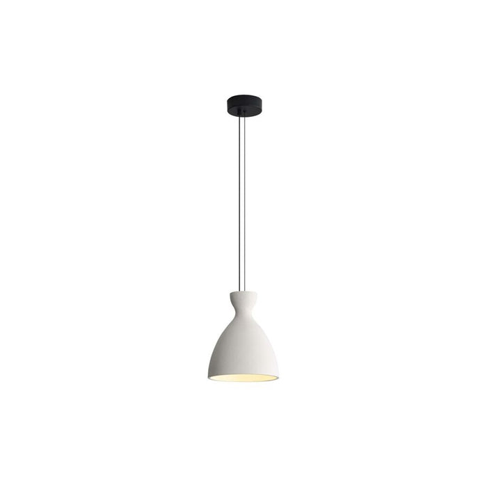 Golden Aethera 10" LED Pendant, White Sandstone Cement