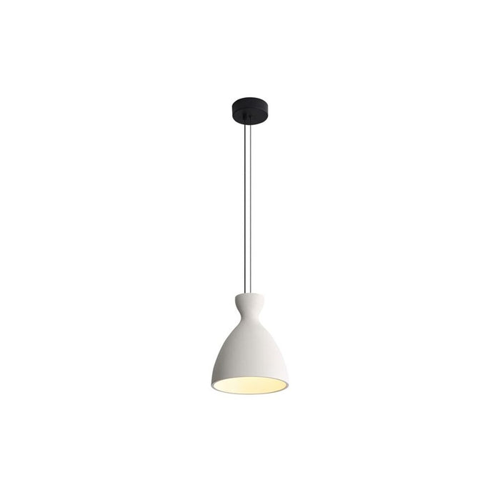Golden Aethera 10" LED Pendant, White Sandstone Cement