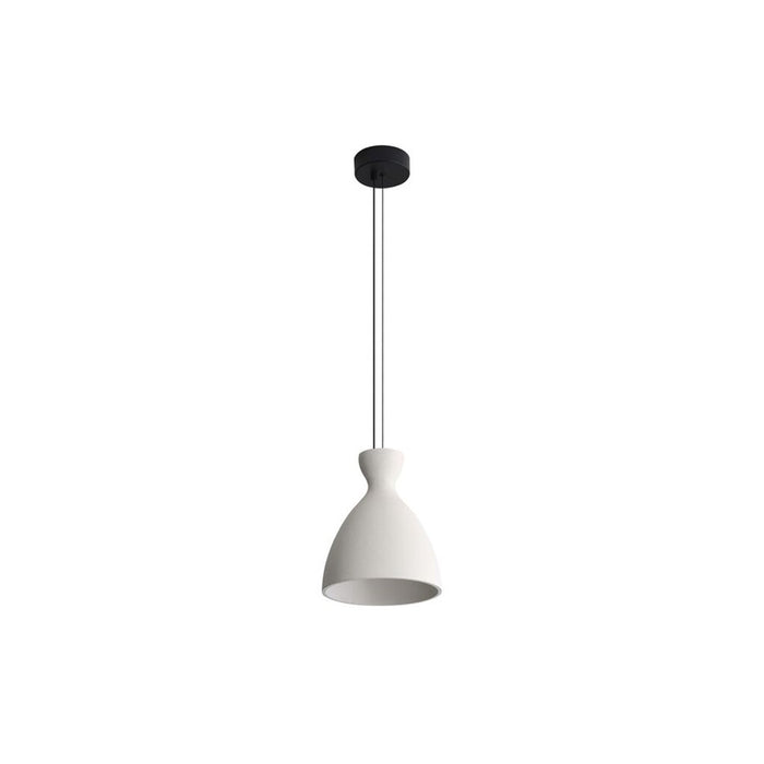 Golden Aethera 10" LED Pendant, White Sandstone Cement