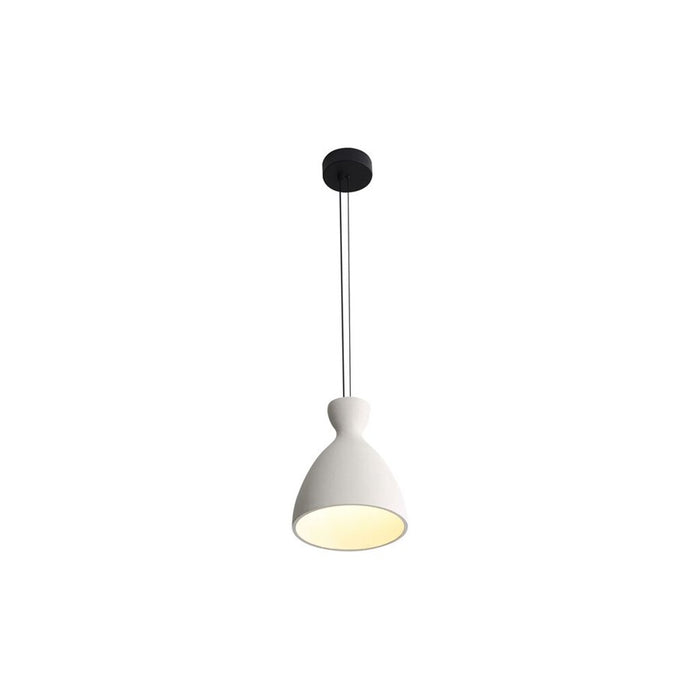 Golden Aethera 10" LED Pendant, White Sandstone Cement