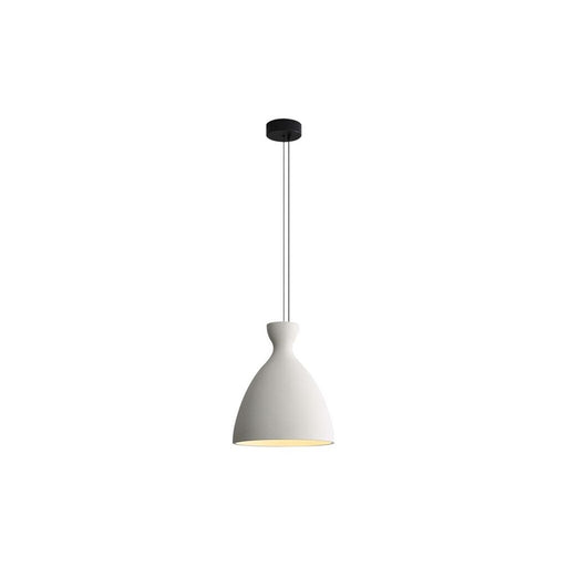 Golden Aethera 14" LED Pendant, White Sandstone Cement