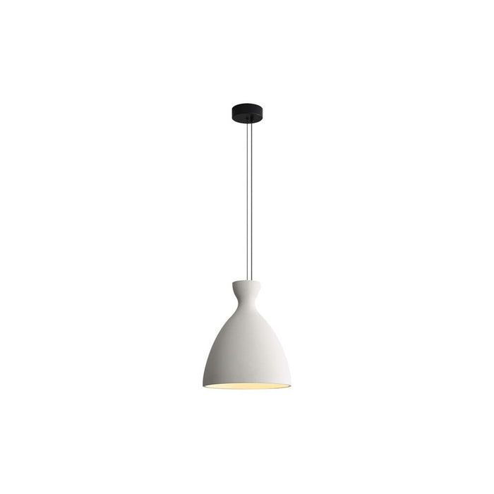 Golden Aethera 14" LED Pendant, White Sandstone Cement