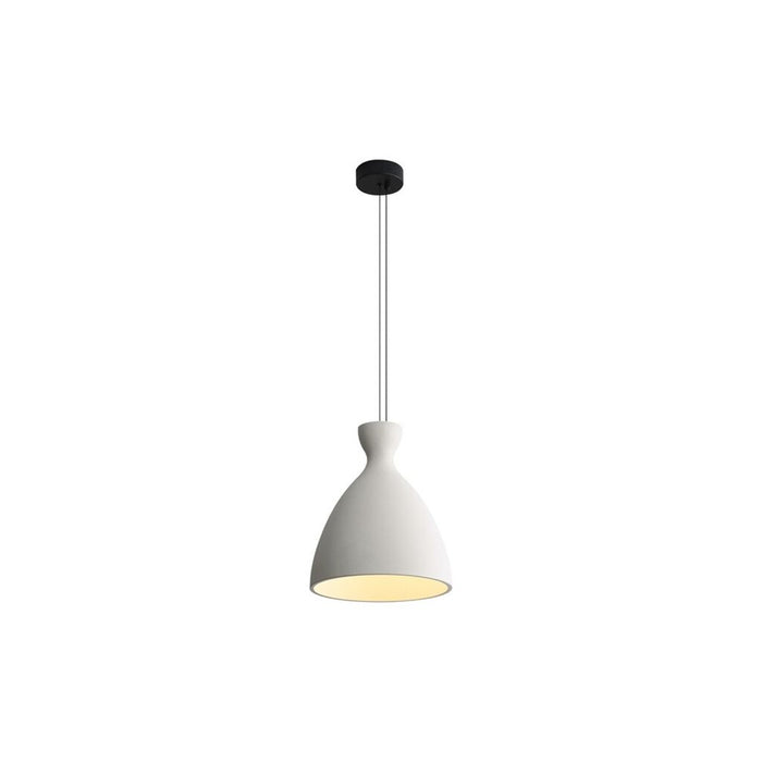 Golden Aethera 14" LED Pendant, White Sandstone Cement