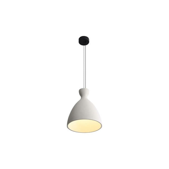 Golden Aethera 14" LED Pendant, White Sandstone Cement