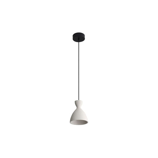 Golden Aethera 7" LED Pendant, White Sandstone Cement