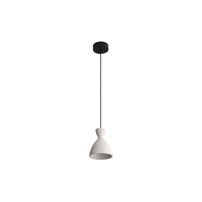 Golden Aethera 7" LED Pendant, White Sandstone Cement