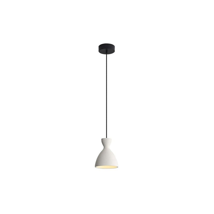 Golden Aethera 7" LED Pendant, White Sandstone Cement