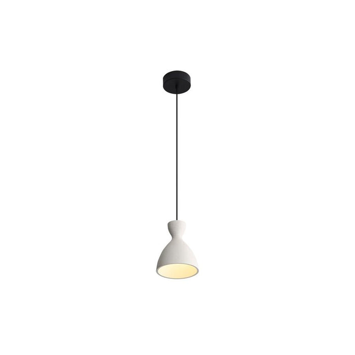 Golden Aethera 7" LED Pendant, White Sandstone Cement