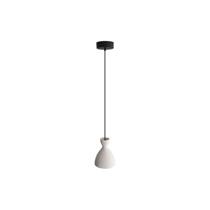 Golden Aethera 7" LED Pendant, White Sandstone Cement