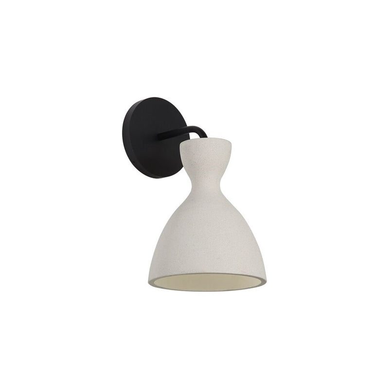 Golden Aethera LED Wall Sconce, Outdoor, White Sandstone Cement