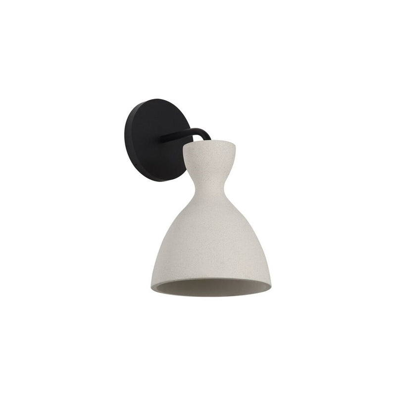 Golden Aethera LED Wall Sconce, Outdoor, White Sandstone Cement