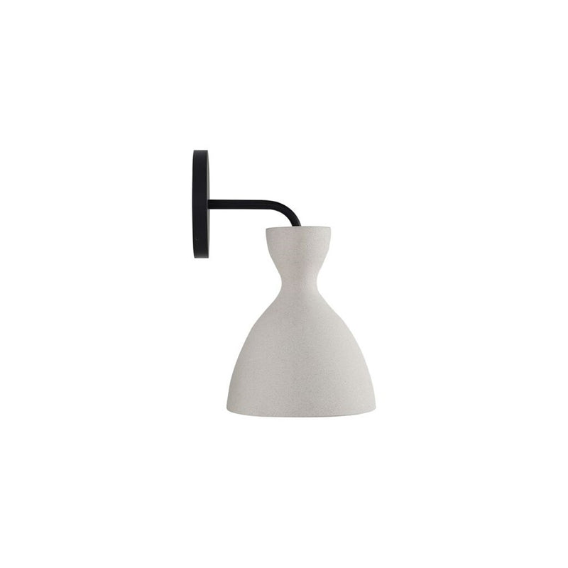 Golden Aethera LED Wall Sconce, Outdoor, White Sandstone Cement