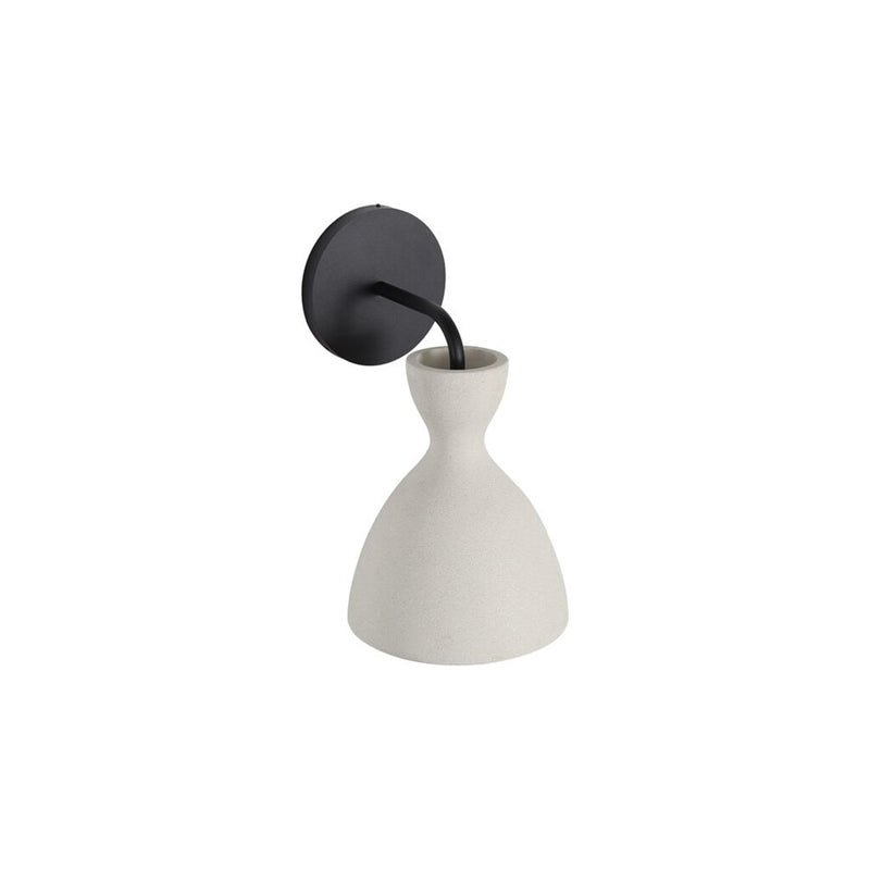 Golden Aethera LED Wall Sconce, Outdoor, White Sandstone Cement