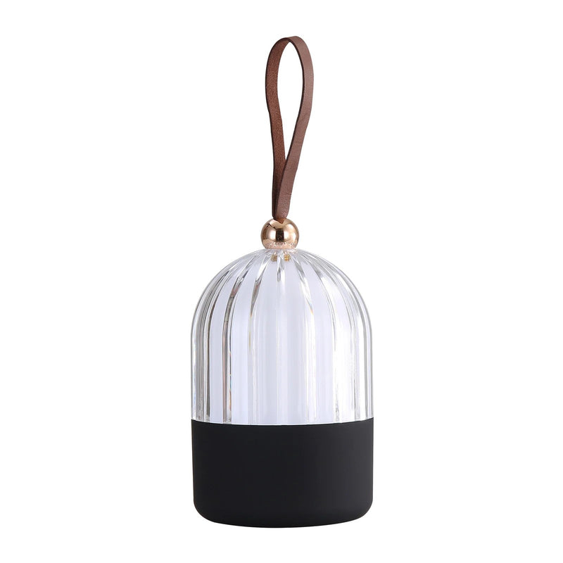 Golden Lighting Lunari 9in Integrated LED Table Lamp | Modern Matte Black and Clear Acrylic | Bedroom & Home Office | Model 2253-4 BLK