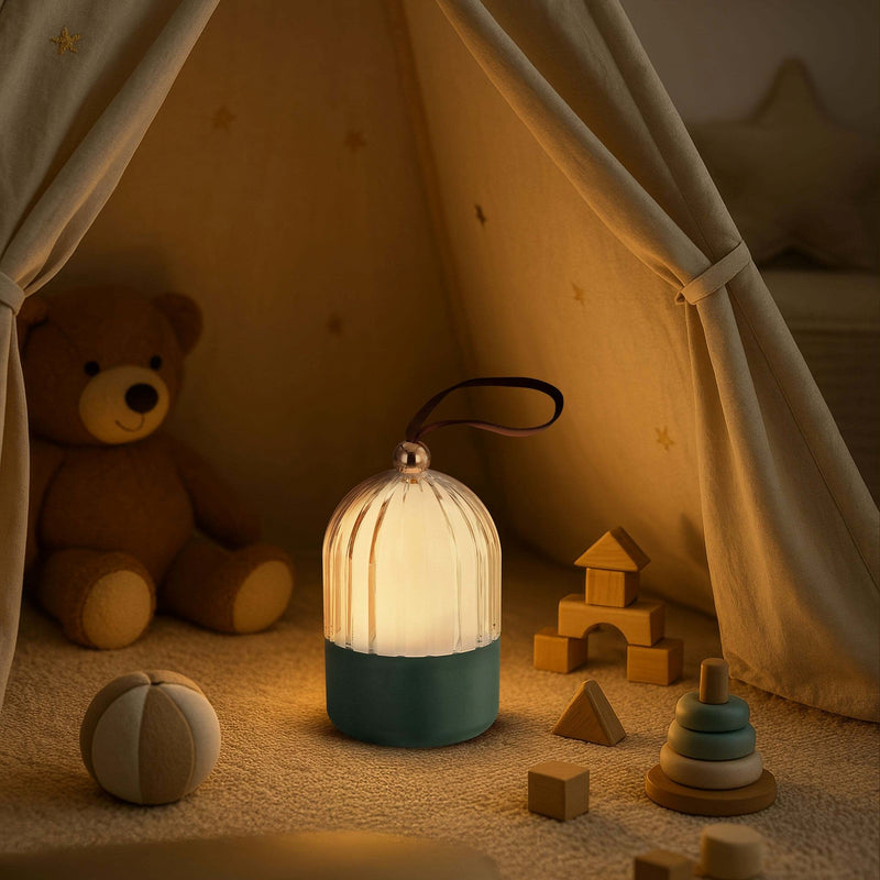 Golden Lighting Lunari 9in Integrated LED Table Lamp | Modern Matte Green and Clear Acrylic | Bedroom & Home Office | Model 2253-4 GRN