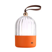 Golden Lighting Lunari 9in Integrated LED Table Lamp | Modern Matte Orange and Clear Acrylic | Bedroom & Home Office | Model 2253-4 MOR