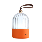 Golden Lighting Lunari 9in Integrated LED Table Lamp | Modern Matte Orange and Clear Acrylic | Bedroom & Home Office | Model 2253-4 MOR