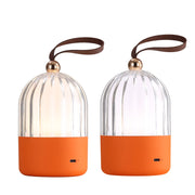 Golden Lighting Lunari 9in Integrated LED Table Lamp | Modern Matte Orange and Clear Acrylic | Bedroom & Home Office | Model 2253-4 MOR