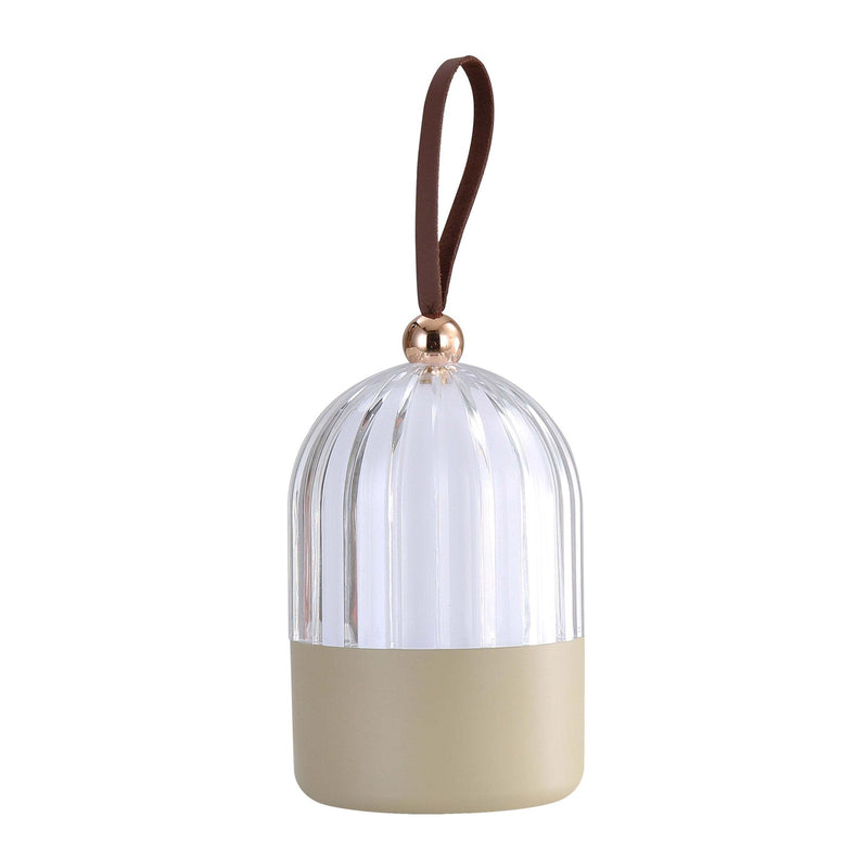 Golden Lighting Lunari 9in Portable LED Table Lamp | Modern Matte White and Clear Acrylic | Bedroom & Home Office | Model 2253-4 WHT