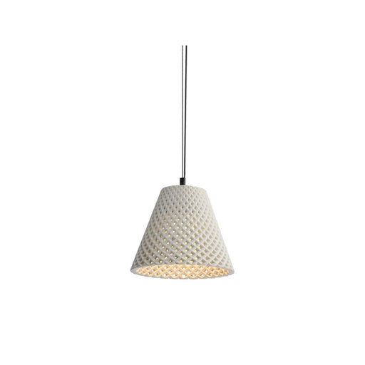 Golden Clarus 10" LED Pendant, White Sandstone Cement