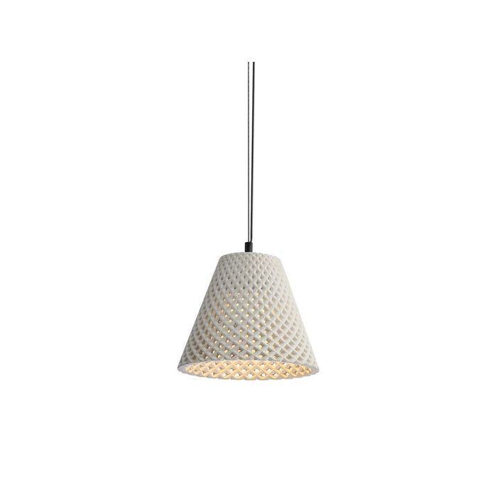Golden Clarus 10" LED Pendant, White Sandstone Cement