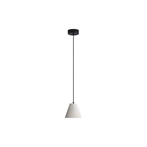 Golden Clarus 8" LED Pendant, White Sandstone Cement