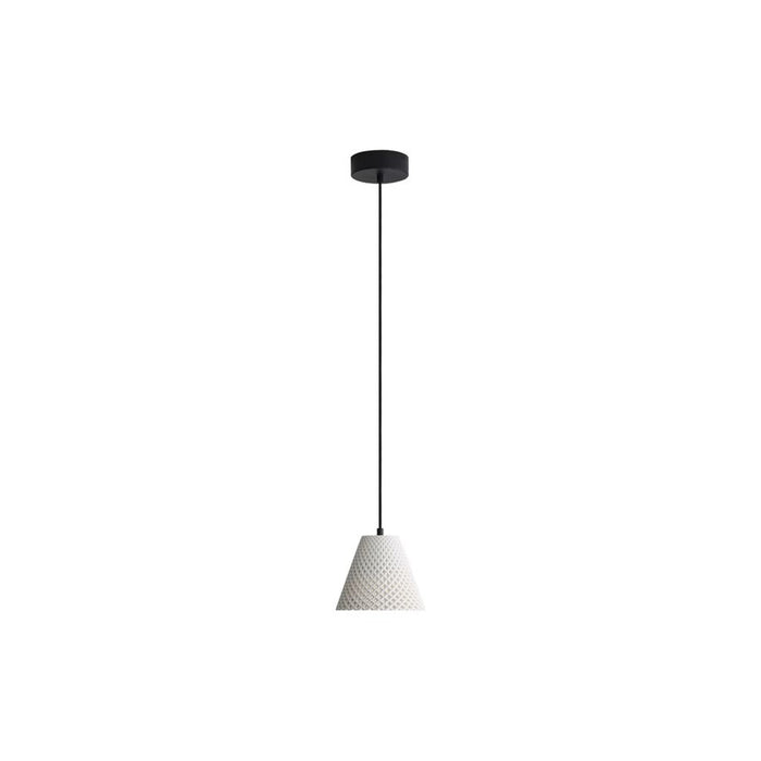 Golden Clarus 8" LED Pendant, White Sandstone Cement