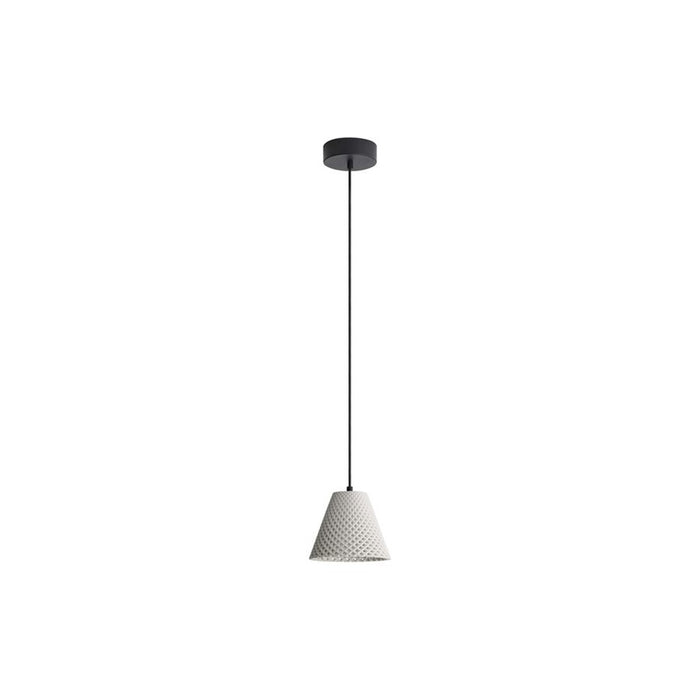 Golden Clarus 8" LED Pendant, White Sandstone Cement