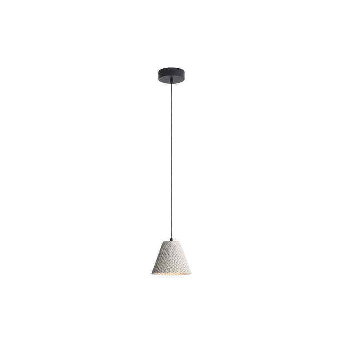 Golden Clarus 8" LED Pendant, White Sandstone Cement