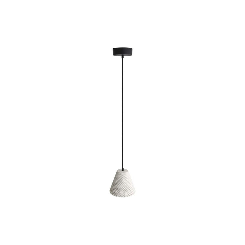 Golden Clarus 8" LED Pendant, White Sandstone Cement
