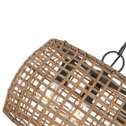Golden Lighting WeaveLight 16in 3-Light Pendant | Bohemian Natural Black and Maple All-Weather Wicker | Kitchen & Dining Room | Model 3000-3P NB-MAW