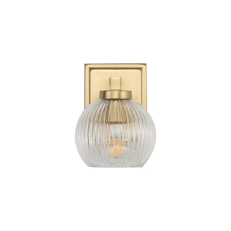 Golden Elliott 1 Light Bath Vanity, Champ Bronze/Ribbed Clear - 3094-BA1BCB-RIB