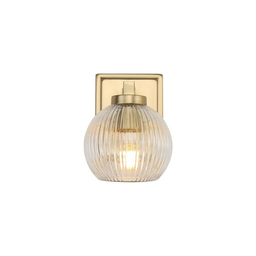 Golden Elliott 1 Light Bath Vanity, Champ Bronze/Ribbed Clear